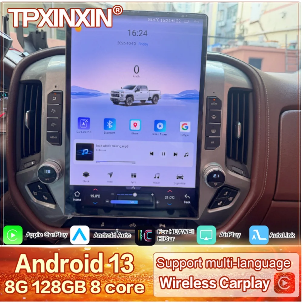 

15,6-дюймовый мультимедийный Qualcomm Android 13 для Chevroler Silverado GMC 2014 ~ 2018 GPS-навигация Аудио Автомобильный радиоприемник Стерео головное устройство