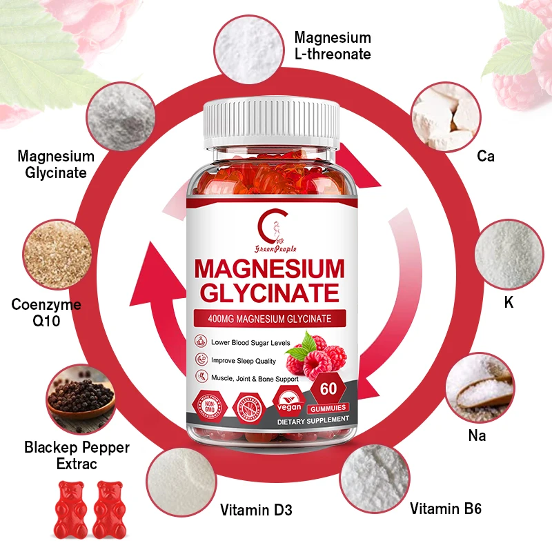 Magnesium Glycinate Supplement with Calcium Potassium Sodium Coq10,vitamin,sleep Support,muscle Relaxation,stress Anxiety Relief