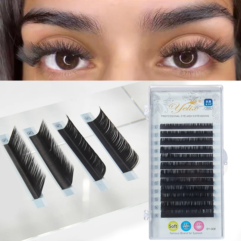 Yelix L Eyelash L+/LC/LD/LU(M) Curl Individual Eyelashes Natural Silk Mink Matte Extension False Lashes Faux Cils Lashes