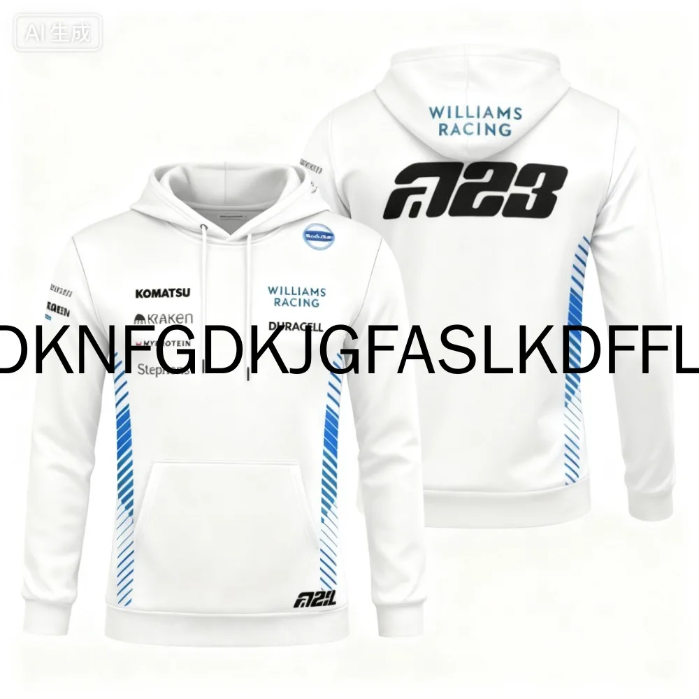 2025 الخريف/الشتاء F1 ويليامز فريق طويلة الأكمام هوديي كارلوس ساينز Firmia ألبون الذكور والإناث المشجعين ثلاثية الأبعاد مطبوعة هوديي
