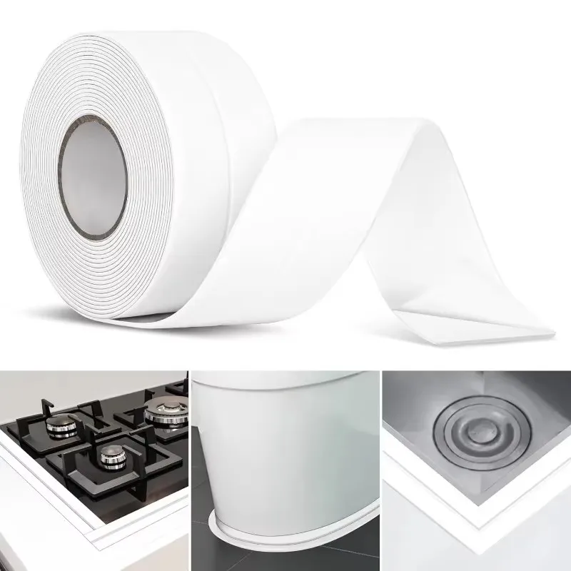 Self-adhesive Sealing Tape 3.2M/5M Oil-Proof Kitchen Tape Sink Edge Caulk Tape Waterproof Bathroom Toilet Corner Wall Stickers