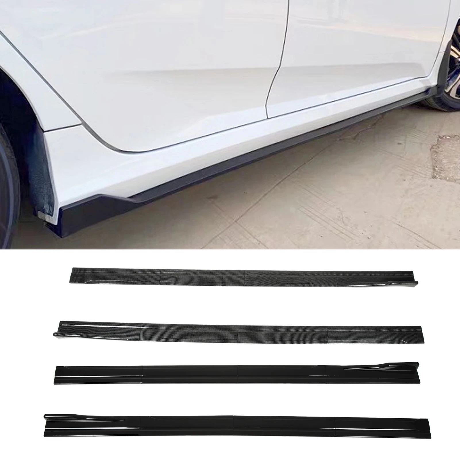 2.2M Car Side Skirt Universal Extension Kit Splitters Apron Lip Splitter Winglet Accessories for AUDI A4 A5 A8 Q5 RS5 TT MK5