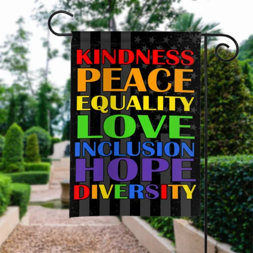 Kindness Peace Love Double-sided Flag, Equality Garden Flag,All Are Welcome Flag