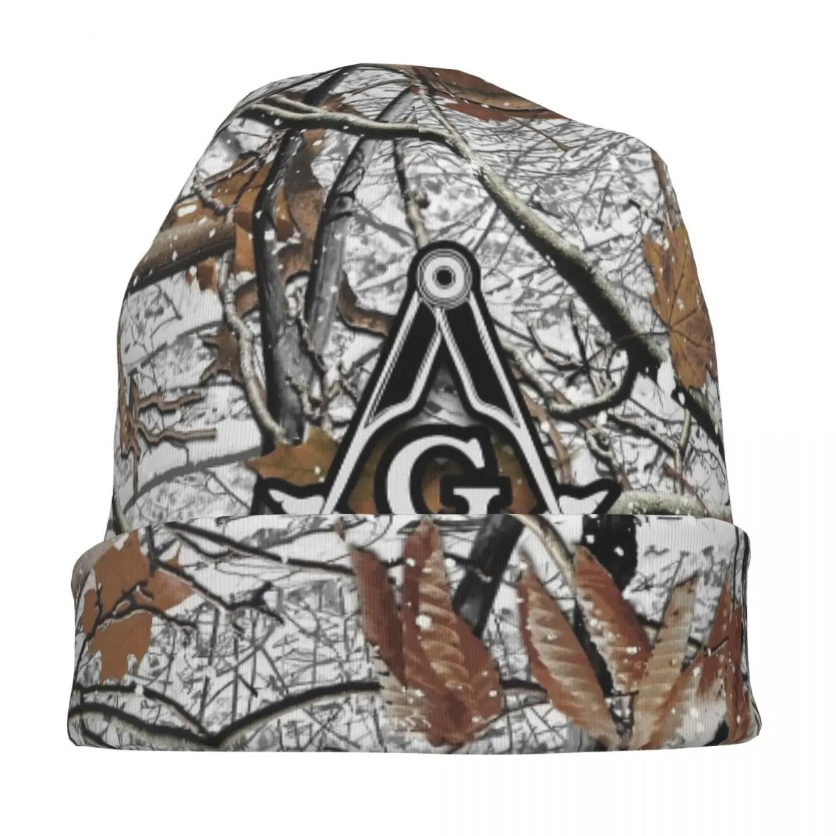 Real Tree Hunting Camouflage Freemason Square Compass Cap Vintage Adult Outdoor Skullies Beanies Hats Spring Warm Dualuse Bonnet