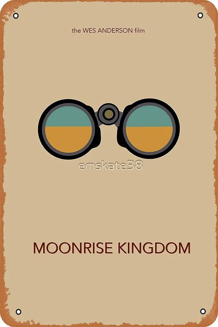 NIUMOWANG Metal Sign - Moonrise Kingdom Minimalist Movie Tin Poster 12 X 8 Inches