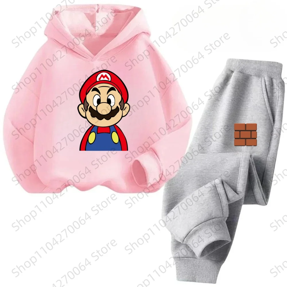 Children's Marios Hoodie Set Pokemon Sweatshirt Long Sleeve Children's Boys/Girls Set Cool Kids Sonic Hooded