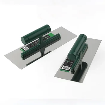 1 pz in acciaio inox professionale muratura cazzuola cemento raschietto fango bordo costruzione strumento di intonacatura con manico in plastica