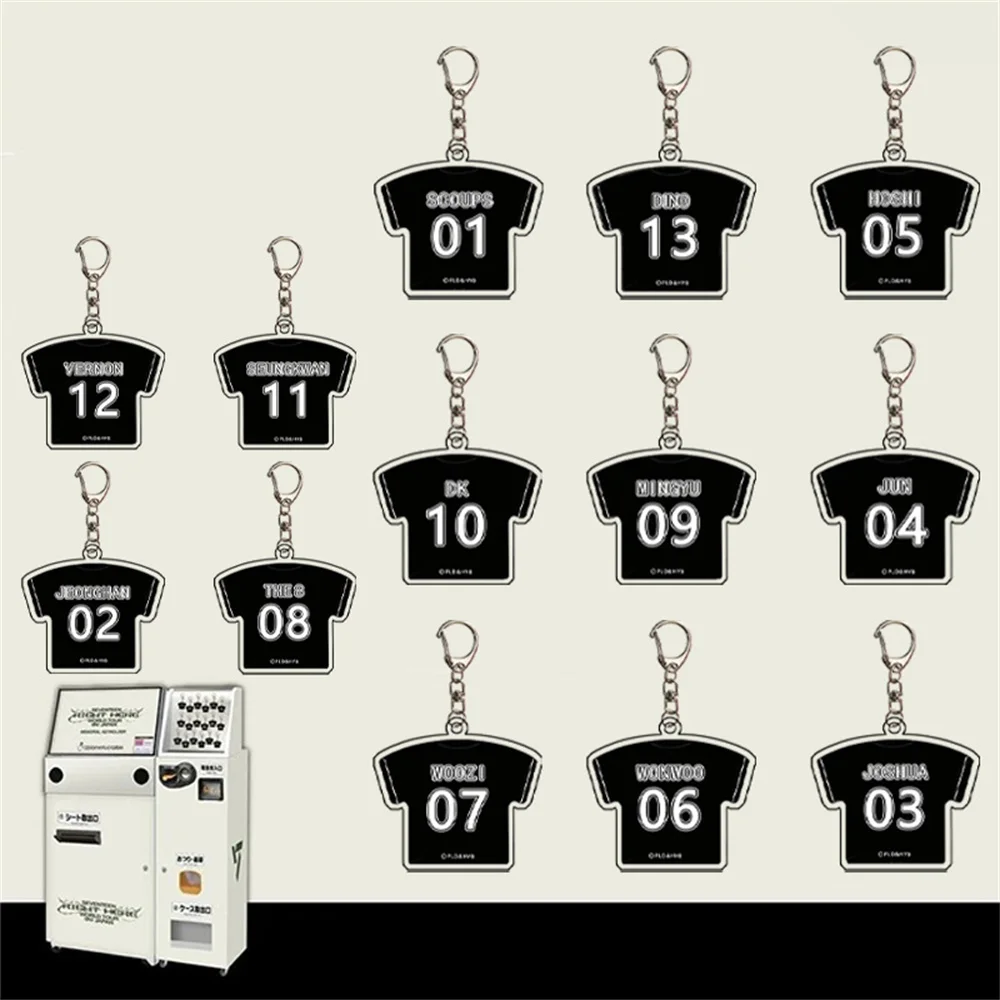 KPOP Idols Keychain WONWOO MINGYU THE8 HOSHI DK Clothing Shape Acrylic Keyring Pendant Double Sides Bag Accessories Fans Gift