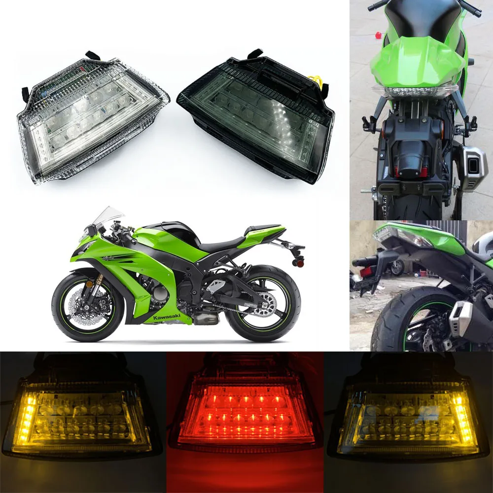 

For Kawasaki Ninja ZX10R ZX-10R ZX1000 2011 2012 2013 14 2015 Rear Tail Brake Turn Signals Integrated Led Light Motorcycle light