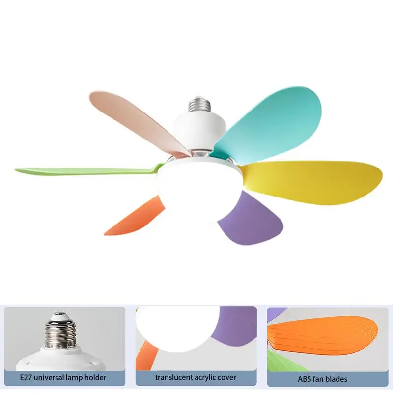 Ventilateur de Plafond LED avec Télécommande, Intensité Réglable à 3 Vitesses, Montage Encastré, pour Salle d'Étude et Salon