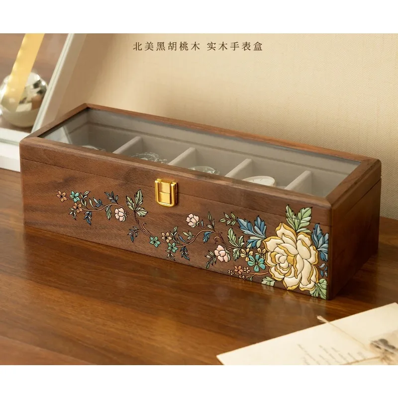 For Black Walnut Watch Box Multi-position Watch Display Box High-end Watch Storage Box