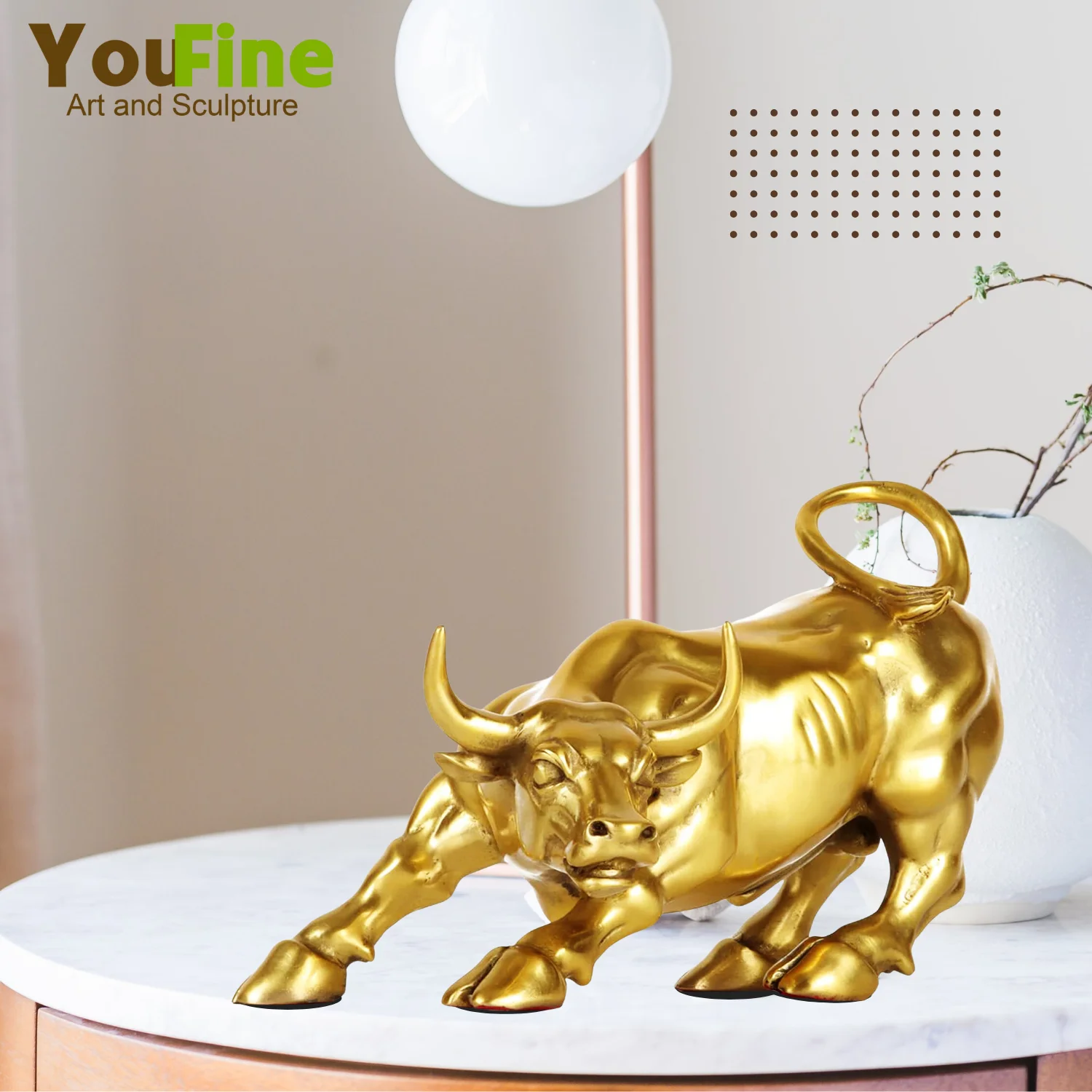 

Bronze Wall Street Bull Statue Hot Casting Bronze Charging Bull Sculpture Animal Figurines Home Office Decor Ornament Gift