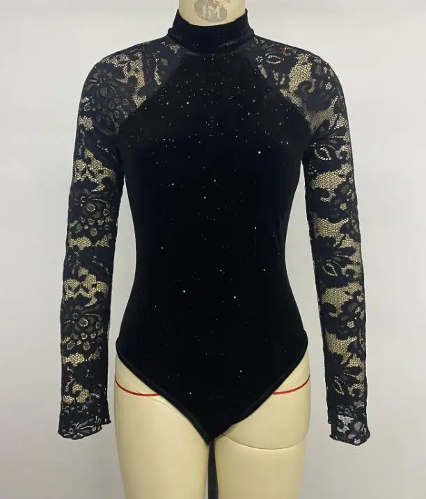 ارتداءها النساء 2026 جديد ربيع الخريف بلون الرجعية الدانتيل المرقعة كم طويل وهمية الرقبة أنيقة سليم صالح اليومية ارتداءها #4