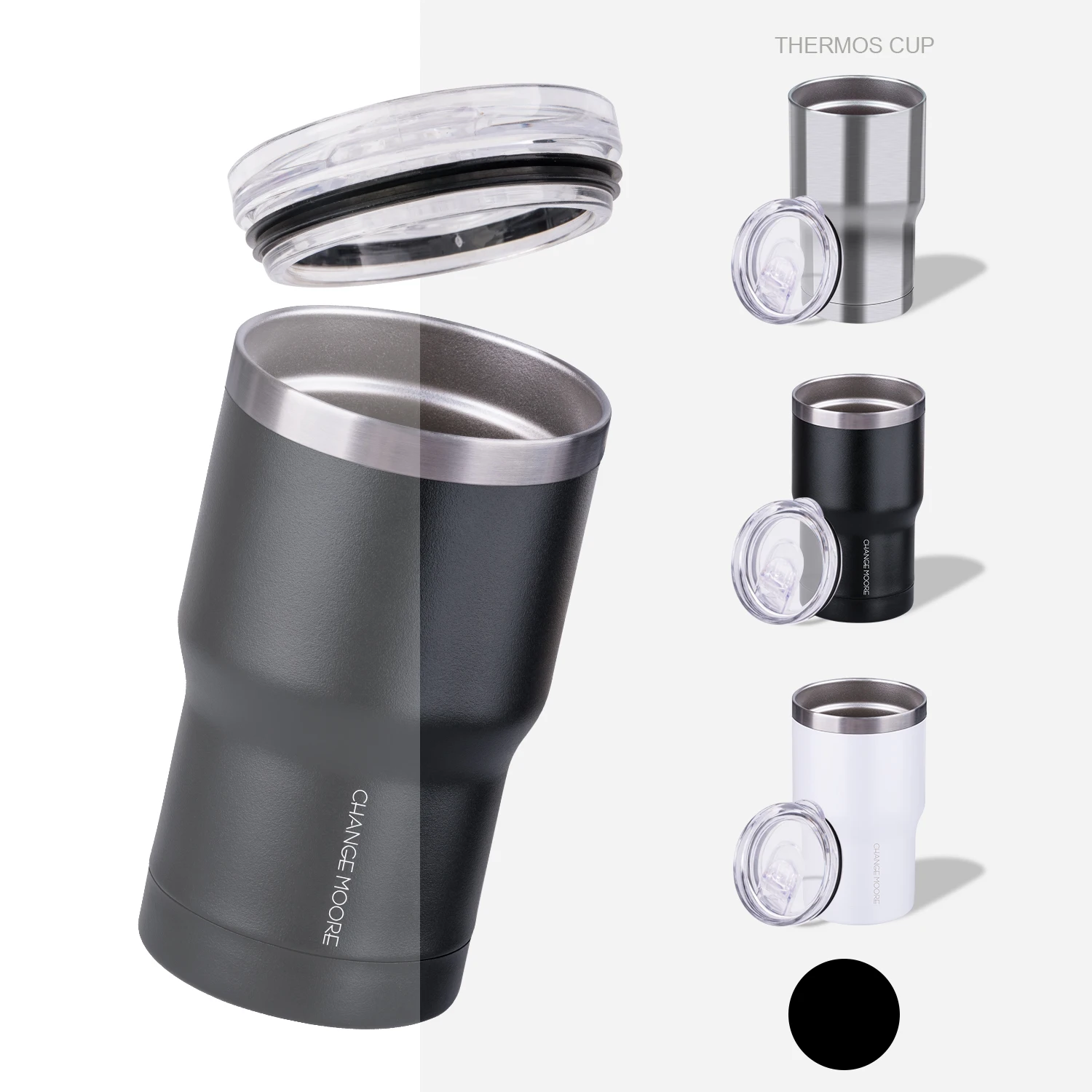 CHANGE MOORE 413ml Beverage Cup Portable Stainless Steel Vacuum Leak Proof Coffee Thermos Car Thermos Mug for Office Travel