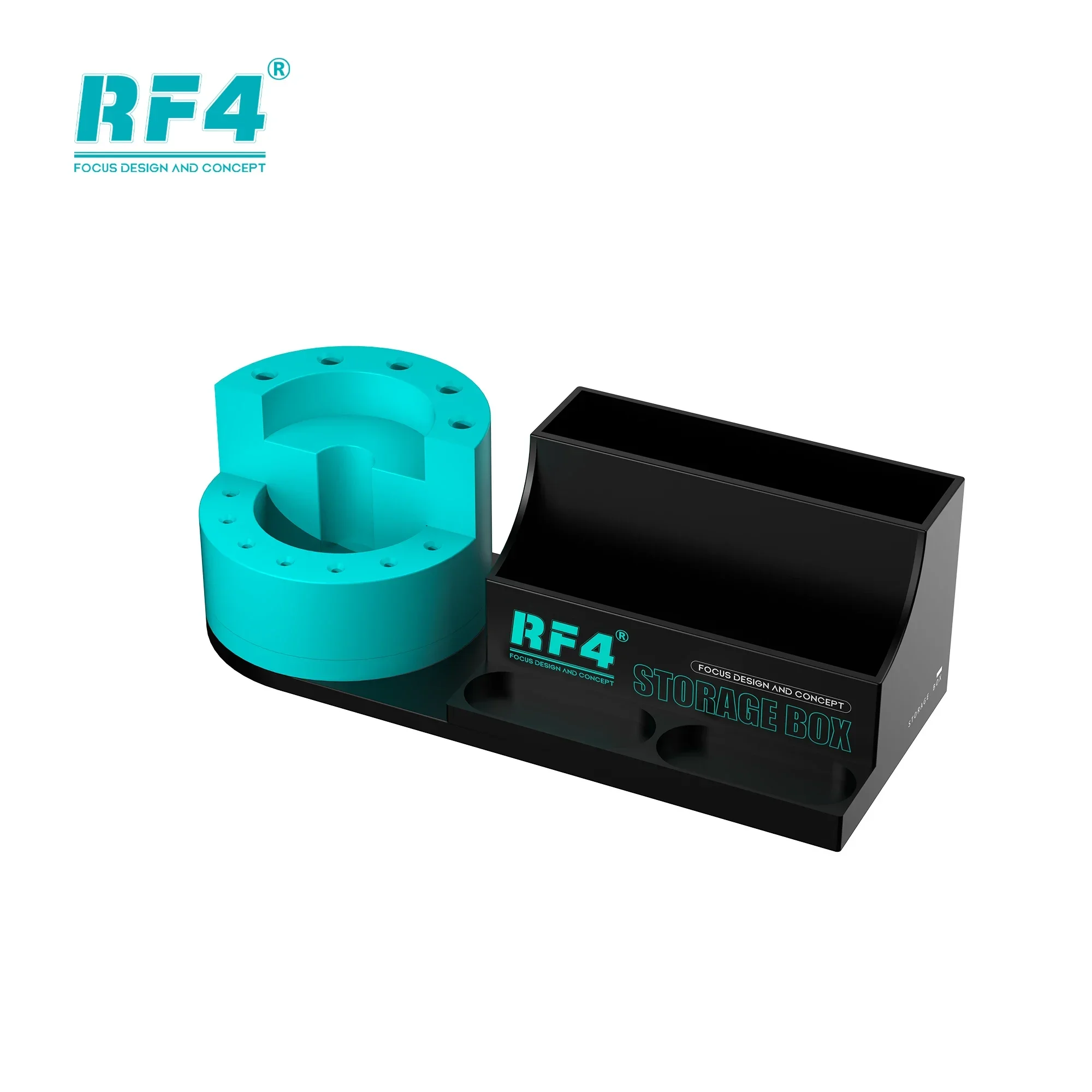 RF4 ST13 Screwdriver Rotating Storage Box for Mobile Phone Repair Multiple Holes Soldering Iron Tips Desktop Storage Holder