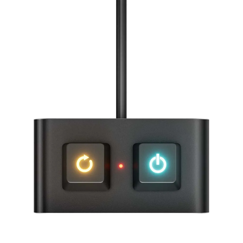 Desktop Switch Splitter with Colorful LED ON Off Reset Switch Button HDD LED External Power Supply Button for Home Office