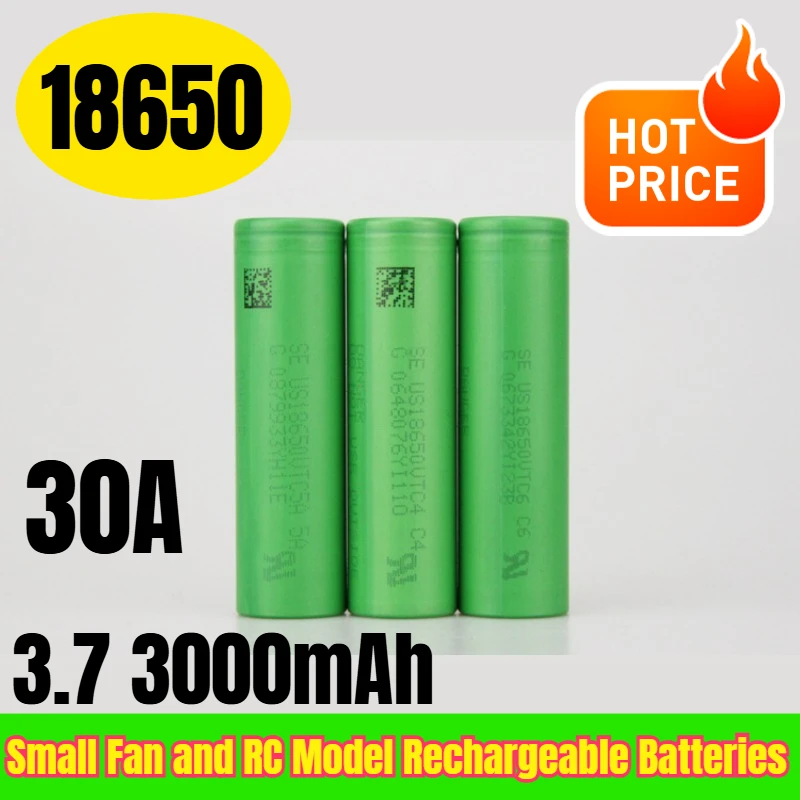 

18650 3.7 3000mAh 30A Small Fan and RC Model Rechargeable Batteries