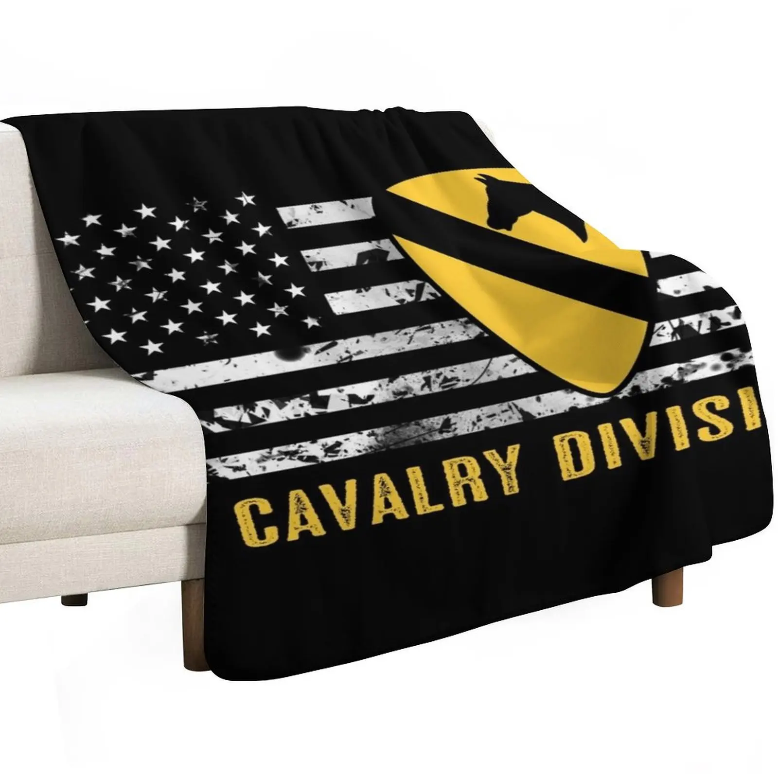 1st Cavalry Division (Distressed Flag) Throw Blanket Elegant Warm Throw Blanket for Hotel Home