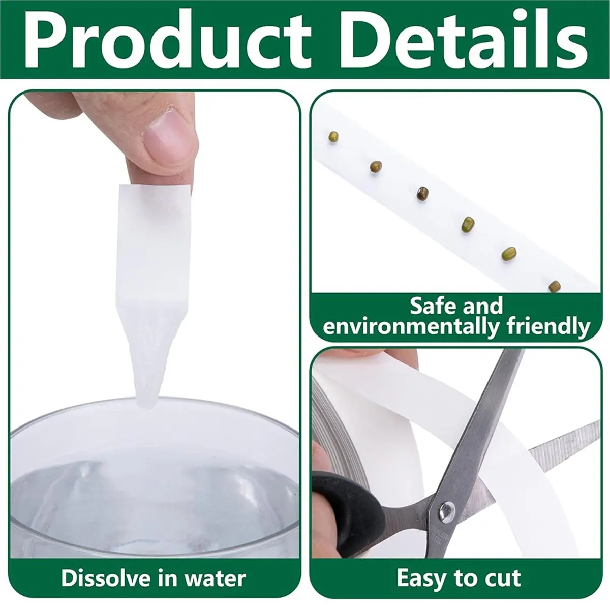 A78I 164 Ft Biodegradable Water Soluble Seed Tape for Efficient Gardening and Planting