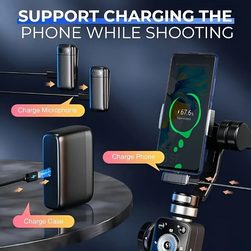 

Беспроводной петличный микрофон с зарядным кейсом, мини-микрофон с шумоподавлением для записи видео на телефон, подкастов, стриминга, интервью