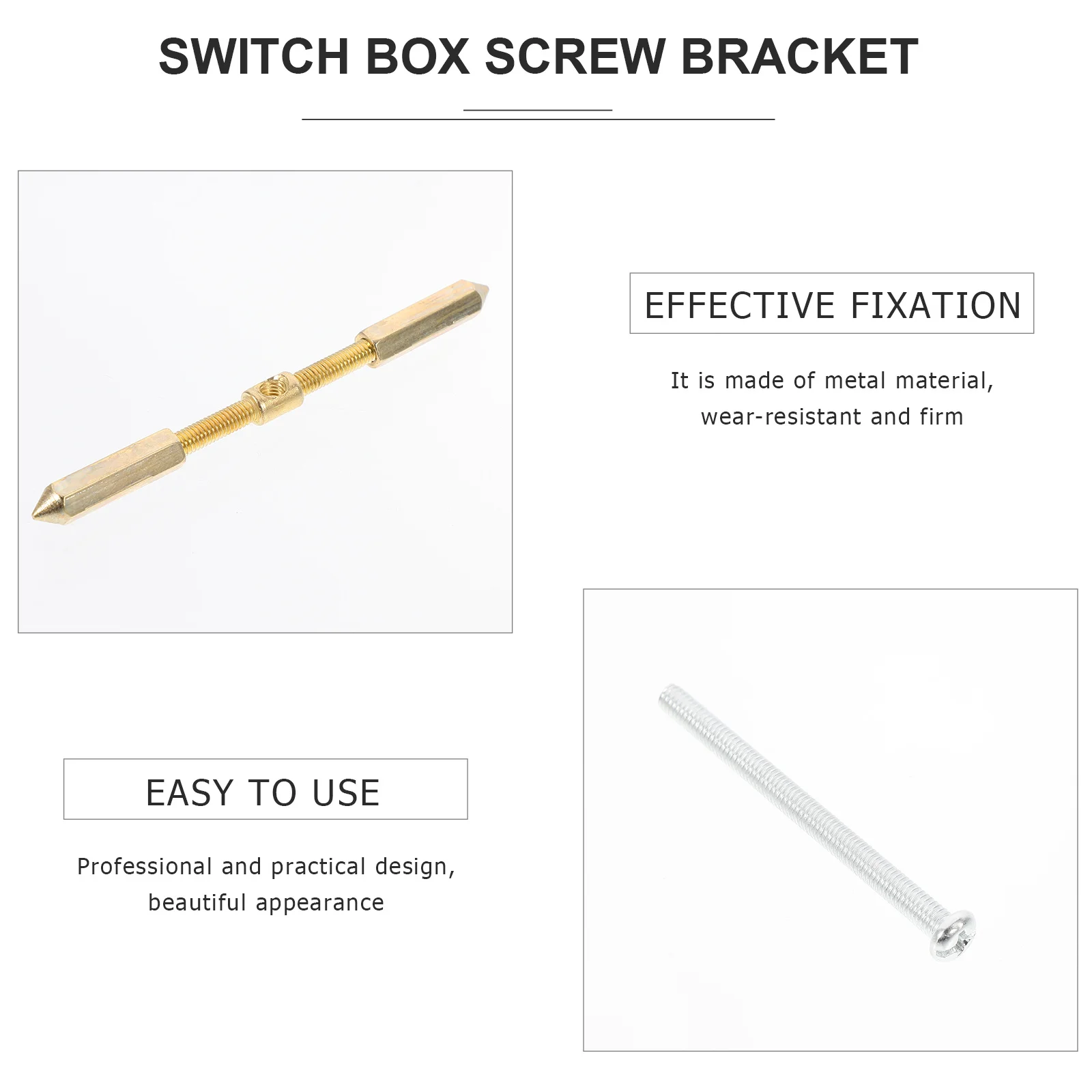 

10 set Durable Metal Wall Switch Socket Repair Lever Precision Junction Support Rod Long Service Life Cassette Screws Electrical