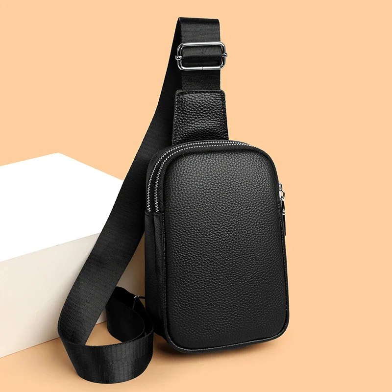 

Роскошная женская нагрудная сумка из натуральной кожи, модная сумка-мессенджер через плечо, брендовая сумка для отдыха и путешествий, унисекс, кроссбоди