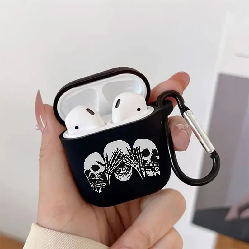 Three Funny Skeleton Pattern Airpod Case Earphone Cover for AirPods 2 3 Pro 2nd Generation Case Perfect Gift for Teen Boys Girls