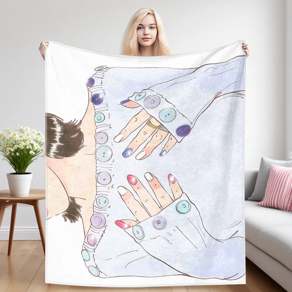 Soft Nails Flannel Blanket Warm Soft Halloween Christmas Couch Warm Cozy Decorative Decor Gift for All Season