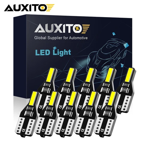 AUXITO 10 шт. автомобильный внутренний светильник T10 168 2825 194 светодиодная лампа 6000k белая W5W светодиодная автолампа 12 В для Toyota Corolla 150 Camry 40 CHR