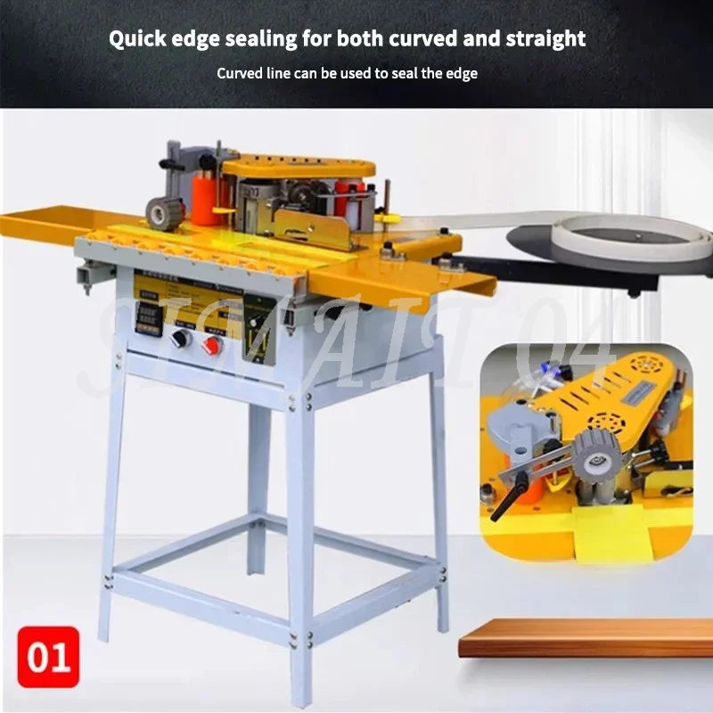 Portable 220V Double Side Gluing Woodworking Banding Machine Edge Bander for Wood Based Panels Machinery