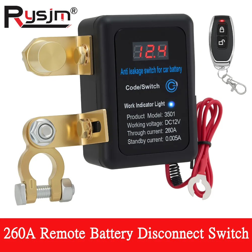 

Автоматический выключатель питания 260A для удаленного отключения аккумулятора, 12В постоянного тока, для автомобилей и грузовиков