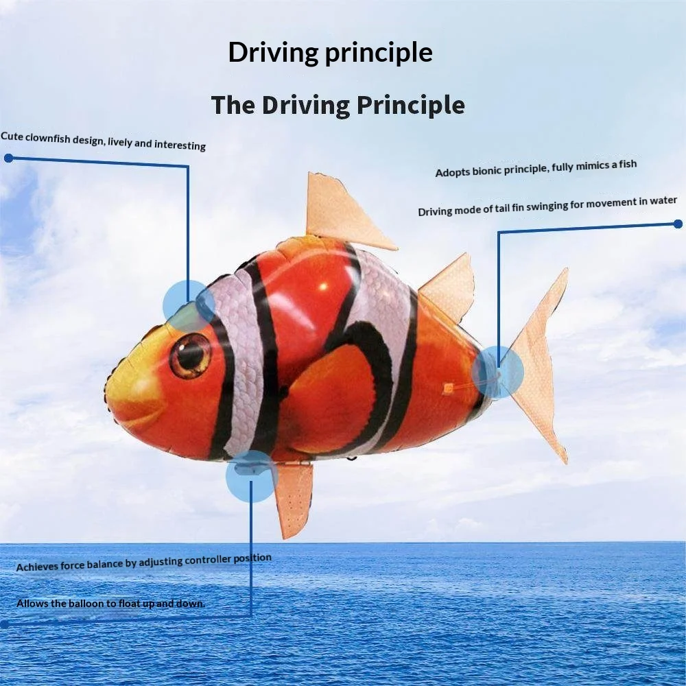 

Remote Control Flying Fish Inflatable Clownfish Air Swimmer Toy Balloon Indoor Outdoor Party Decoration For Kids Play Prop