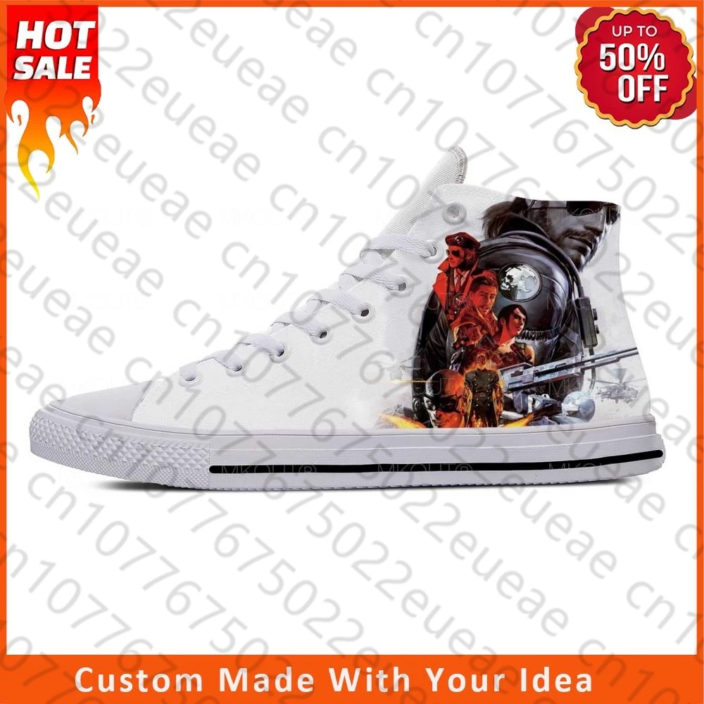 Anime Cartoon Manga Comic Game Metal Gear Solid Casual Cloth Shoes High Top leggero traspirante stampa 3D uomo donna Sneakers