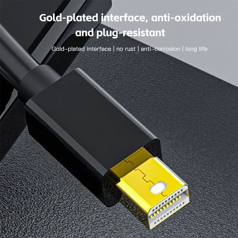 Mini Display Port to HDTV Adapter Mini DP(Thunderbolt Compatible) to HDTV 4Kx2K Converter Gold-Plated Cord for MacBook Pro