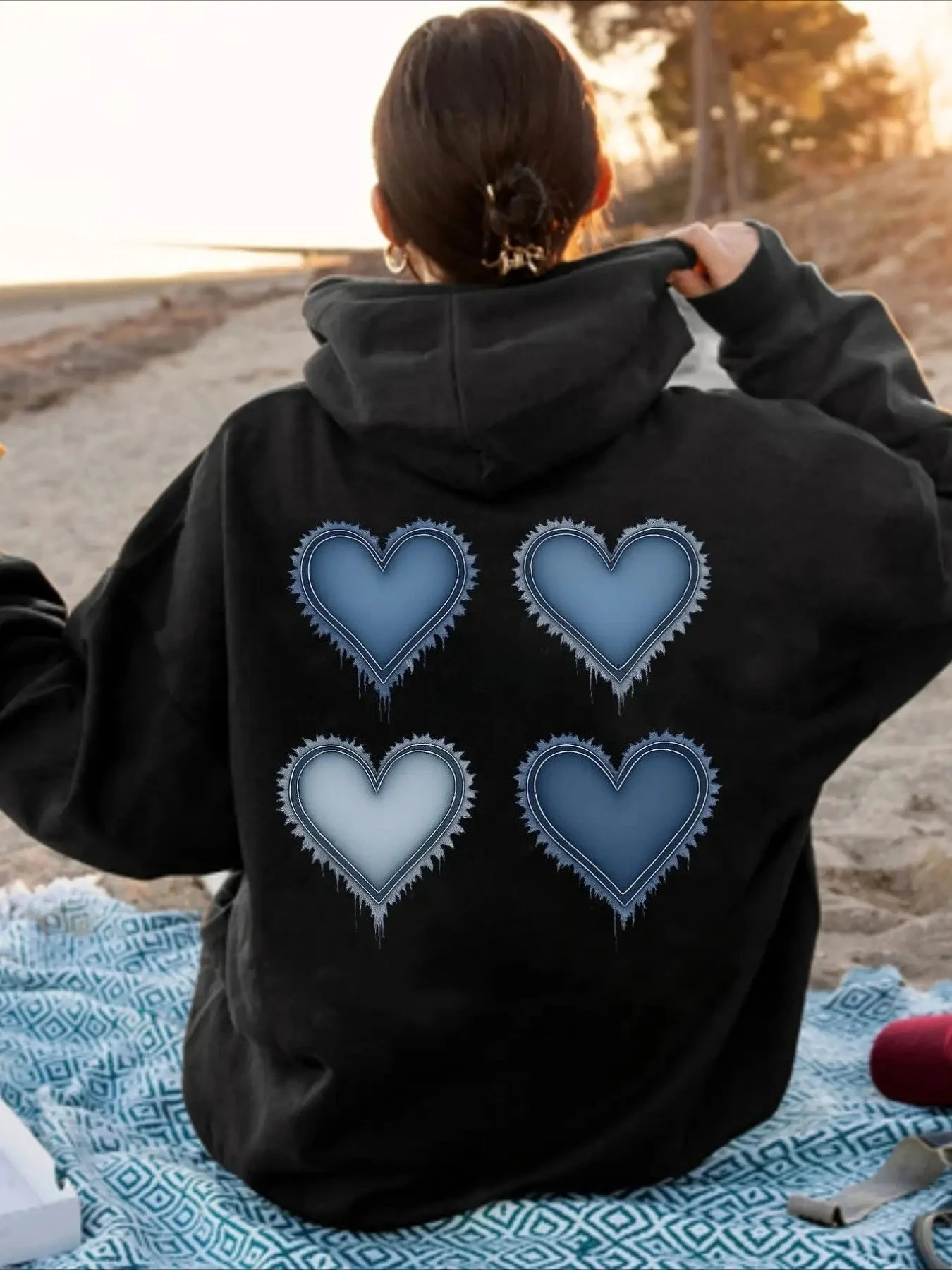 

Men's and Women's Plus Size Print Top, Loose Casual, Soft, Comfortable and Breathable, Outdoor Sports Loose Pullover Hoodie