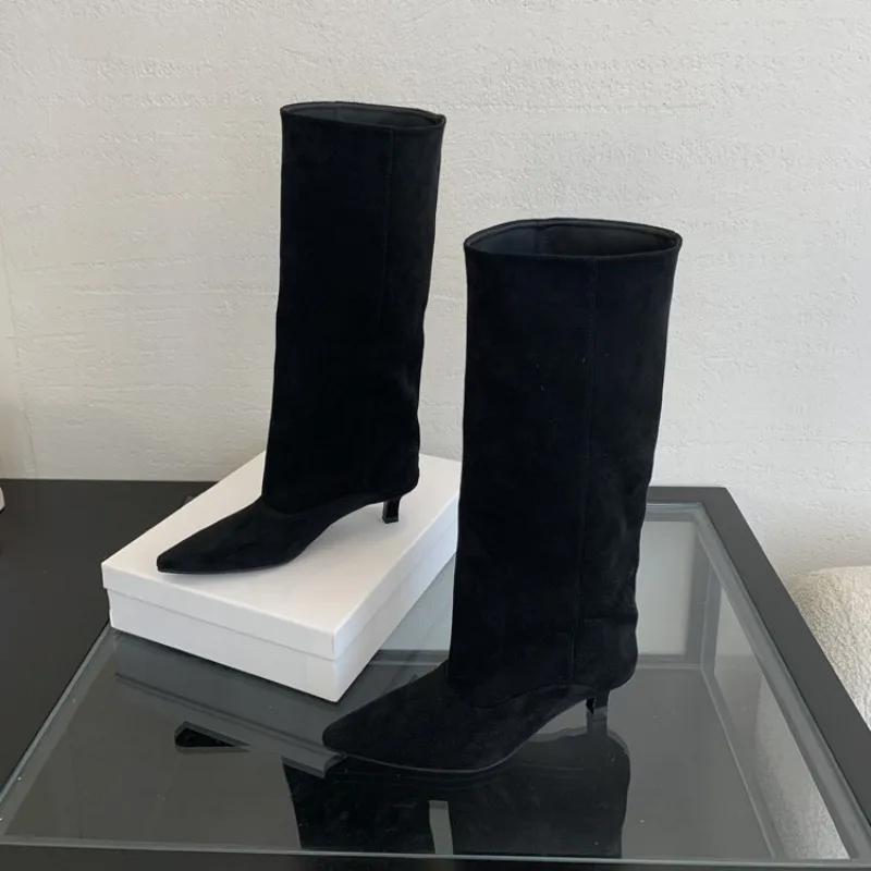 2026 Trend Designer Retro Stilettos Women's Modern Boots New Autumn and Winter Pointed Over-the-knee Slim Shoes Zapatos De Mujer image 6