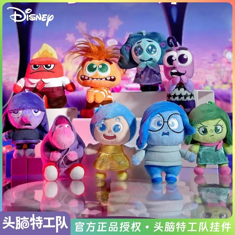 Cute Inside Out Plush toy pendant cartoon Disney anime Doll backpack pendant kawaii Joy Sadness keychain girl's birthday gift
