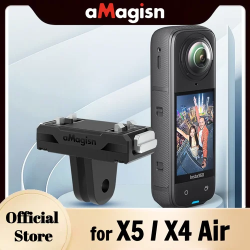 aMagisn Soporte de liberación rápida para Insta360 X5 / X4 Air , Base magnética de plástico con adaptador de bloqueo seguro con garra Accesorios para cámaras