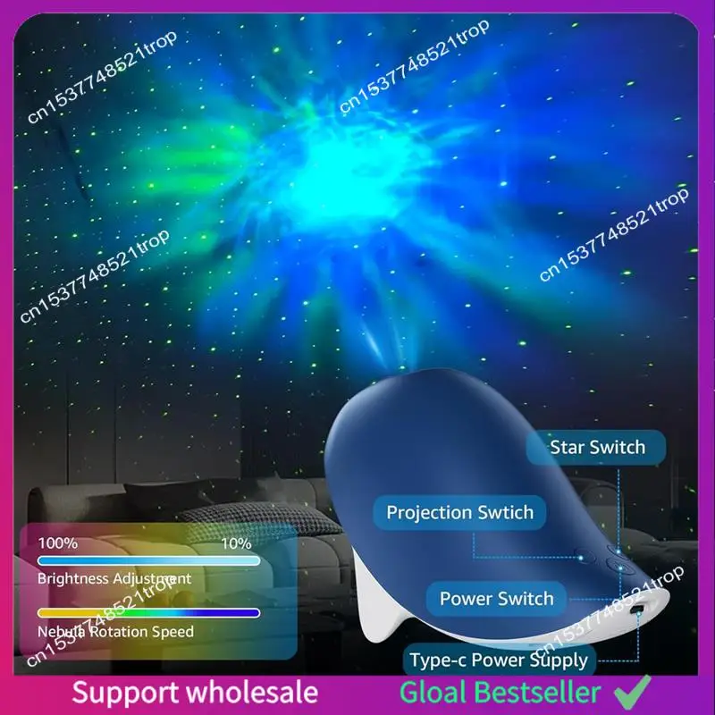 A38M Galaxy Projector Bedroom Bedside Lamps,Projector Moon Lamp Night Light For Kids Ceiling Starry Sky-Projection Lamp