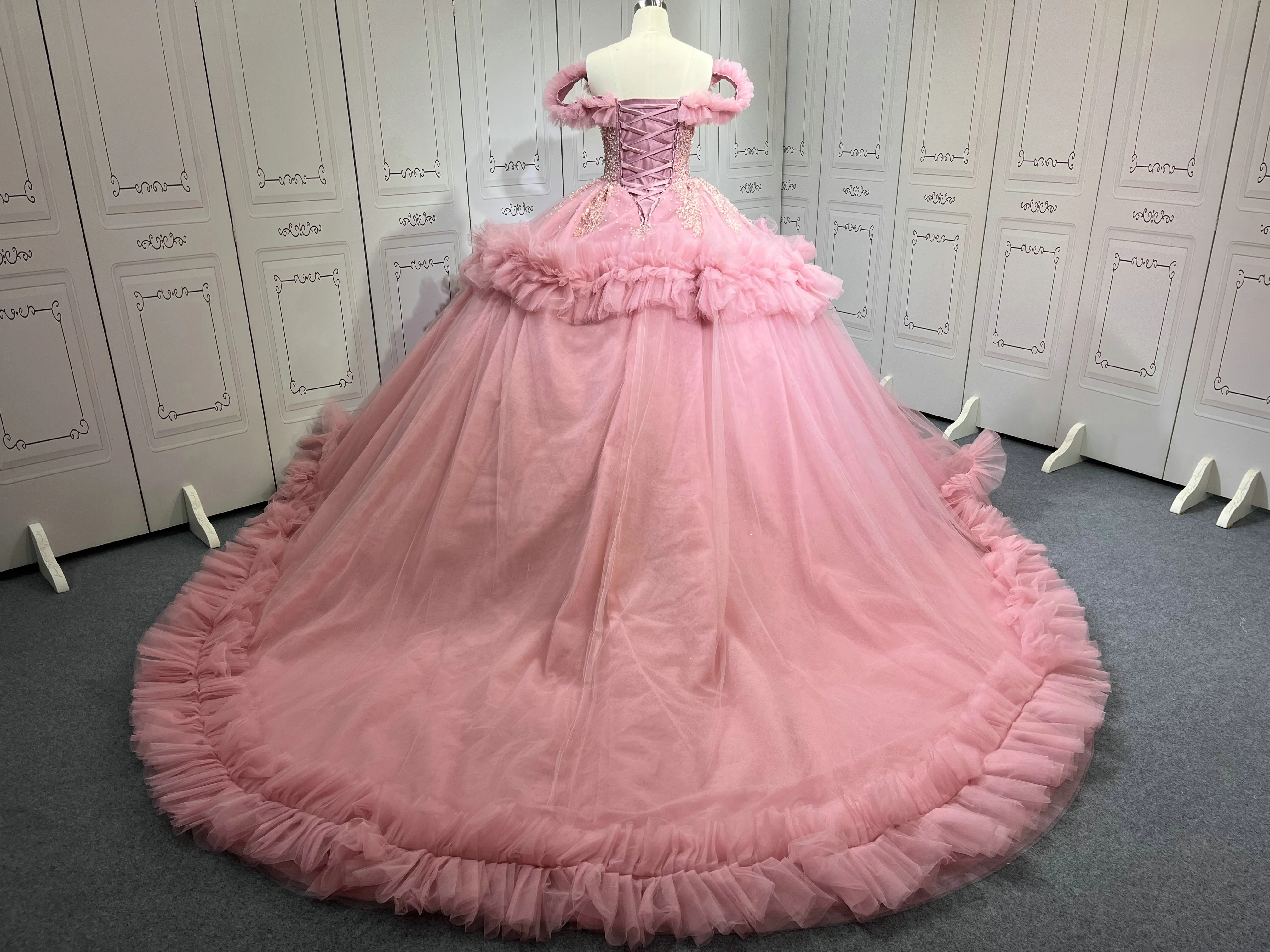 Mauve Vestidos De 15 Anos Customized Ball Gown 15 Year Old Quinceanera Dresses 2025 Ruffled Sweet 16 Evening Party Dress