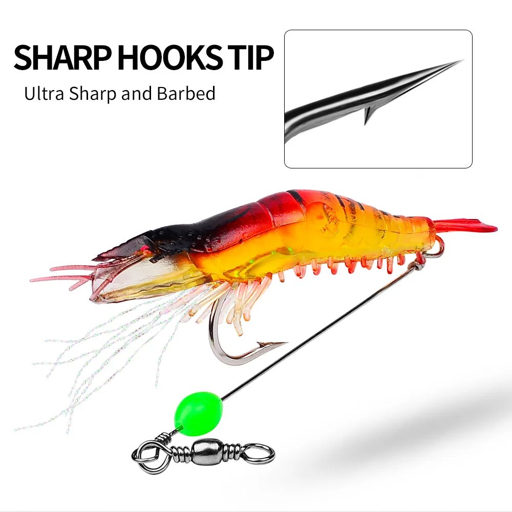 

Lure bait soft shrimp 7cm 5.8g glow-in-the-dark bionic shrimp with hooks, lure bait, sea bass, black fish, upturned-mouth
