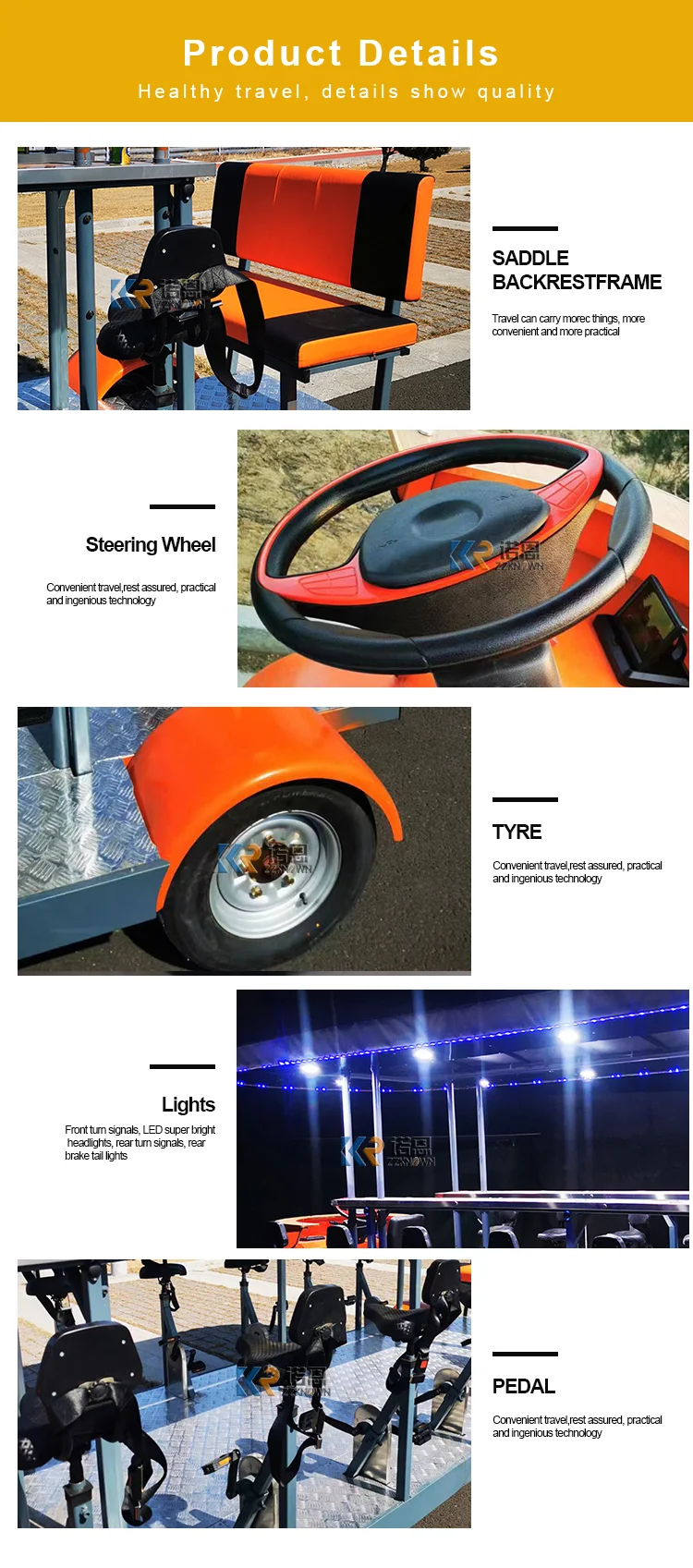 2023 Food Shop Touring Beer Bike Bus turistico elettrico isolato Design batteria Pedale Pub