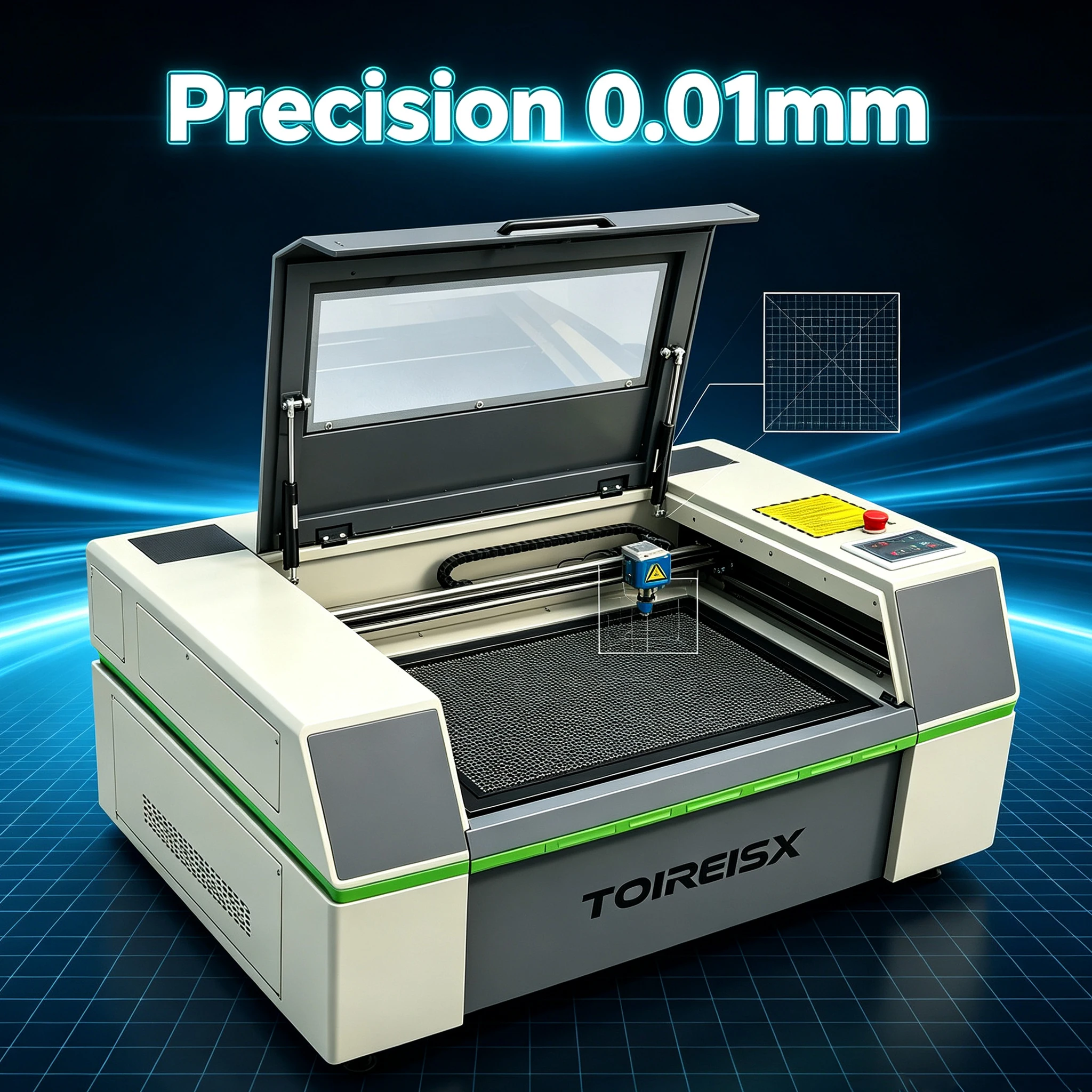 TOIREISX 4060 CO2 Laser Engraving and Cutting Machine High Precision 0.01mm  Desktop CNC Machine Tool for Plywood Acrylic Leather Wood Beginner Laser Engraver DSP Offline Control DIY Woodworking