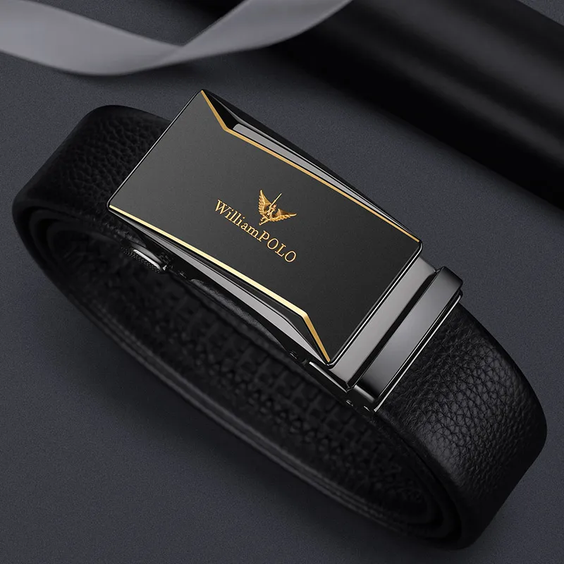 Fashionable cowhide belt for men's casual automatic buckle belt, personalized and versatile belt