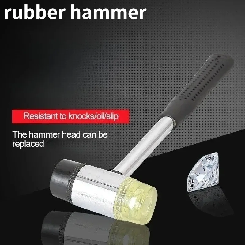 Multifunctional Double Face Soft Tap Rubber Hammer 25/30/35/40/45mm Nylon Head Glazing Window Beads Mallet for Home Improvement