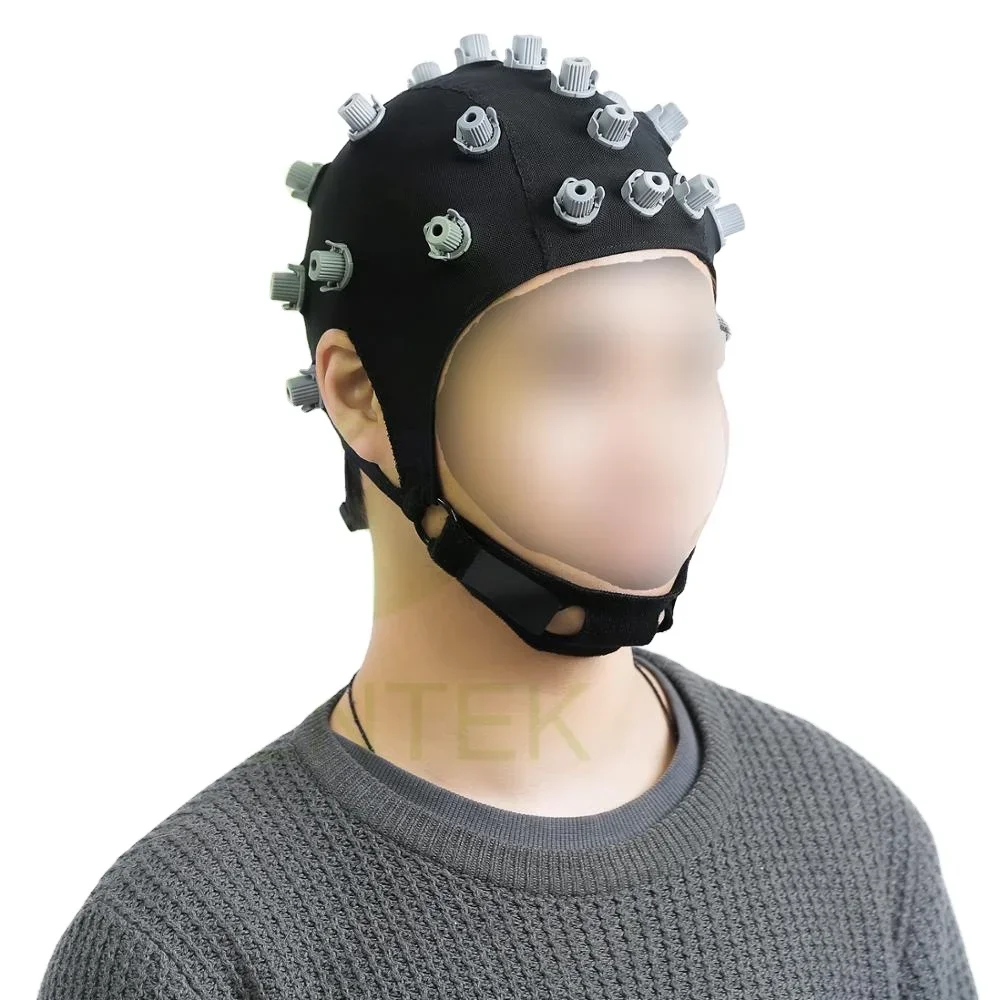 Saline based Semi-Dry Gelfree-S3 EEG Electrode Cap for direct connection with NeXus-32 for Neurofeedback and Biofeedback