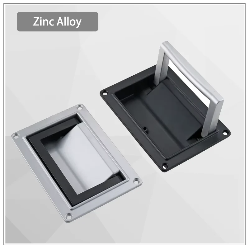 

Zinc Alloy Square Handle Industrial Electrical Automation Equipment Cabinet Foldable Black Door Handle