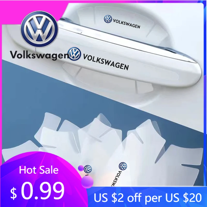 

Для VW Volkswagen Jetta MK5 Golf 8 шт. наклейка на дверную ручку автомобиля защитная пленка из ТПУ наклейки аксессуары для Volkswagen VW RLine R G
