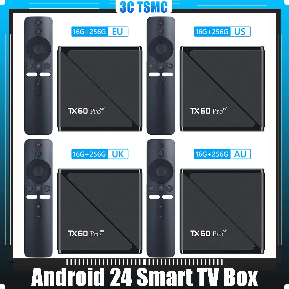 Android 16 Smart TV Box 16GB 256GB 14K 2.4G/5G Dual WiFi Media Player Set Top Box with Remote Android Box