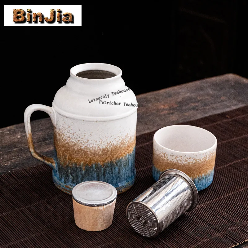 

550ml Caramel Color Small Warm Water Jug Anti-scald Water Kettle With Handle Hot And Cold Water Pitcher Canteen Accessories Gift